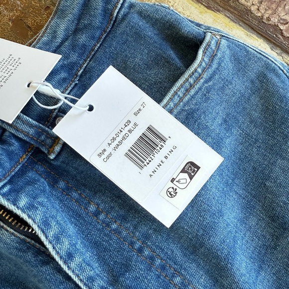 NWT Anine Bing Beck High Rise Skinny Jeans Washed Blue Jeans | Size 27 - Picture 2 of 9